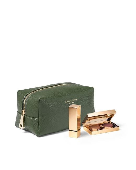 Aspinal Green Makeup Bag