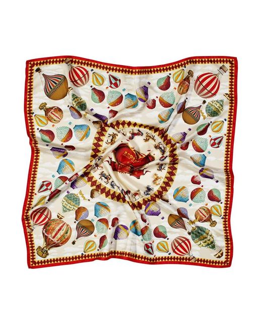 Aspinal Red Hot Air Balloon Silk Scarf