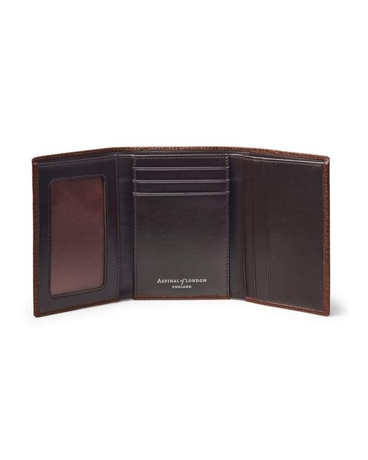 Aspinal Brown Trifold Wallet for men