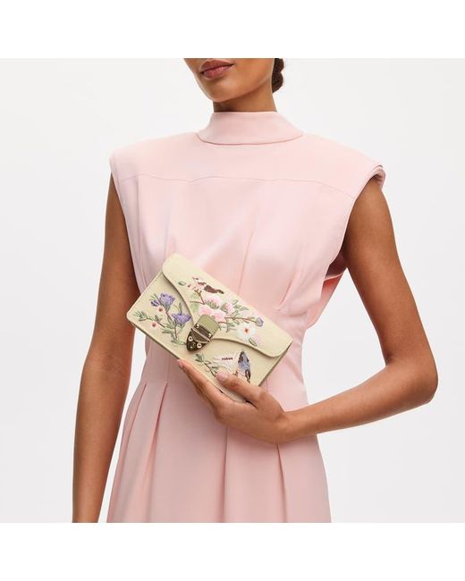Aspinal Metallic Mayfair Embroidered Clutch Bag