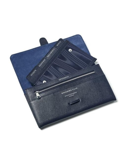 Aspinal Blue Travel Wallet