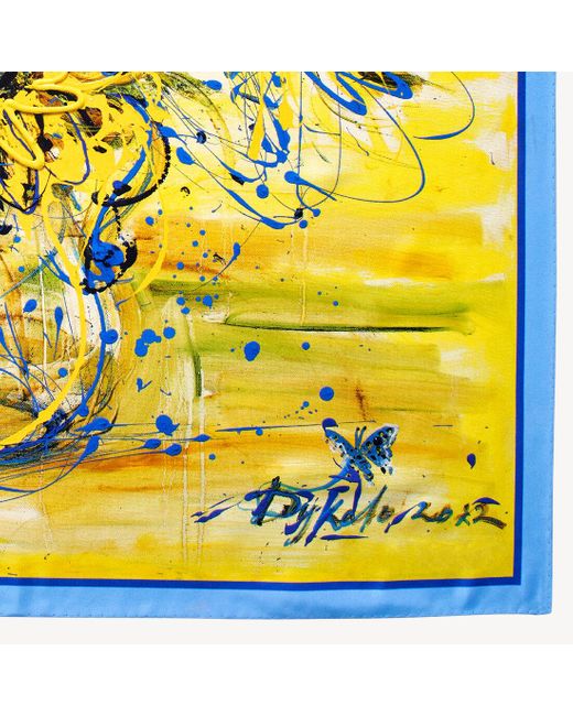 Aspinal Yellow Sunflower & Butterflies Silk Scarf