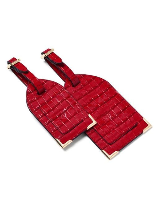 Aspinal Red Set Of 2 Luggage Tags