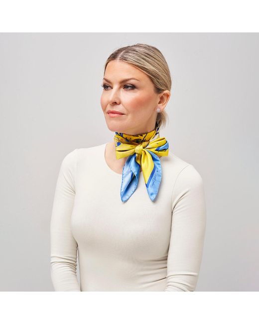 Aspinal Yellow Sunflower & Butterflies Silk Scarf