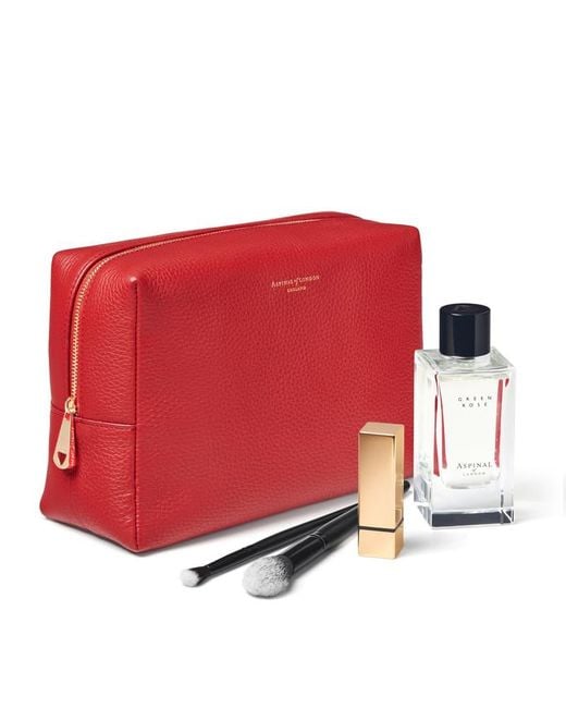 Aspinal Red Toiletry Bag