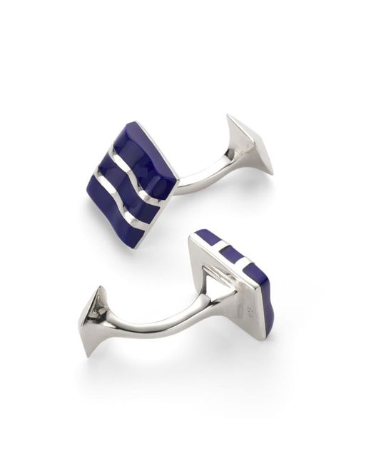 Aspinal Blue Wave Sterling & Lapis Cufflinks for men