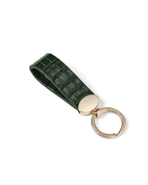 Aspinal Green Oval Loop Keyring