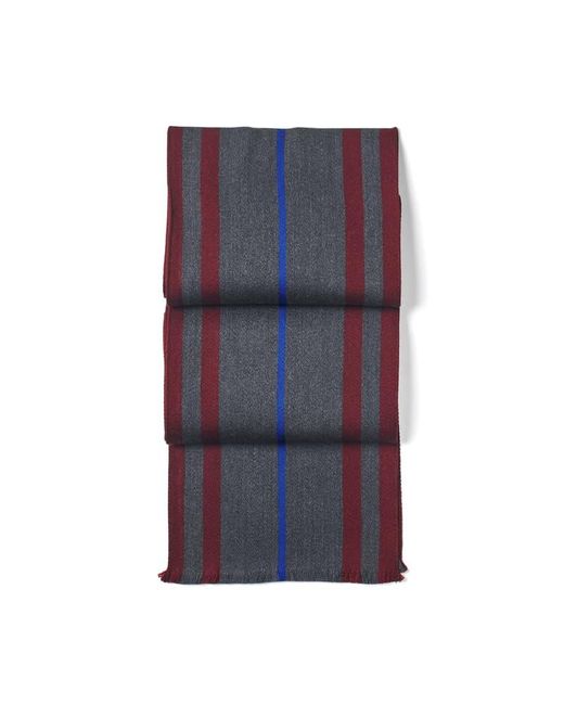 Aspinal Blue Striped Merino Wool Scarf for men