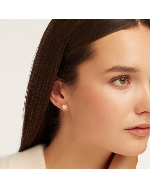 Aspinal Metallic Floating Diamond Solitaire Stud Earrings