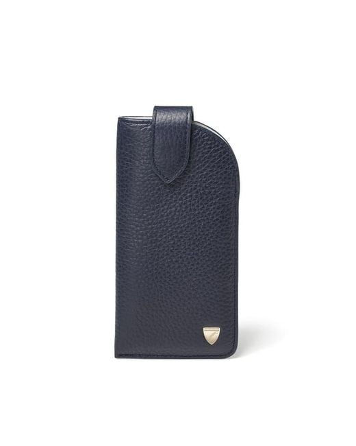 Aspinal Blue Glasses Case With Tab