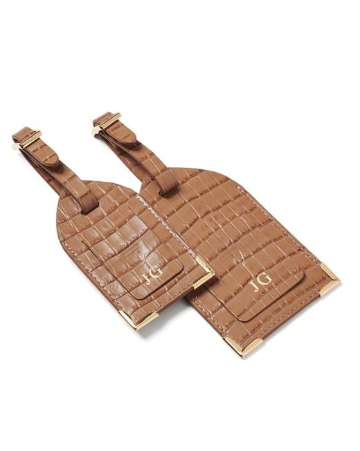 Aspinal Brown Set Of 2 Luggage Tags
