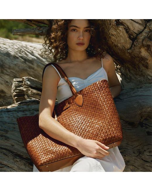 Aspinal Brown Large Island Tote Bag