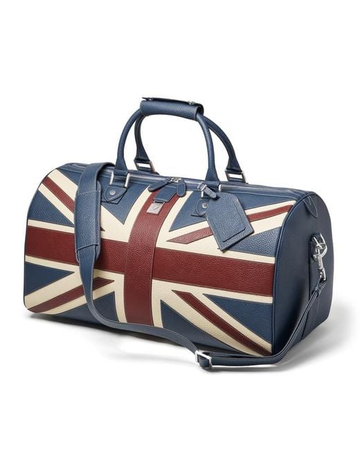 Aspinal Blue Brit Duffle Travel Bag for men