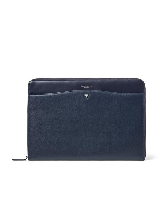 Aspinal Blue 16-Inch City Laptop Leather Folio Case