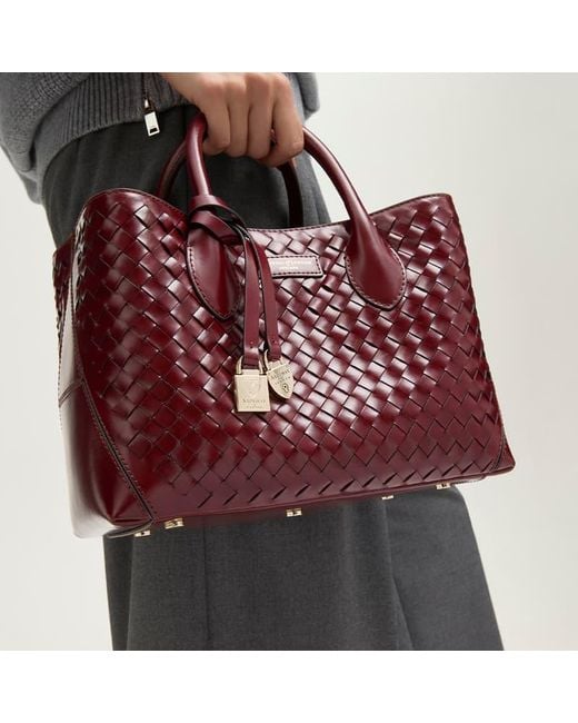Aspinal Purple Midi London Tote