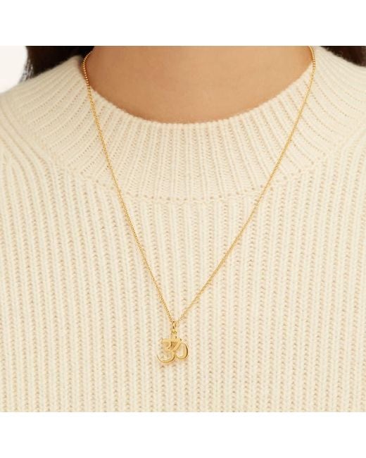 Aspinal Metallic Om Pendant Necklace