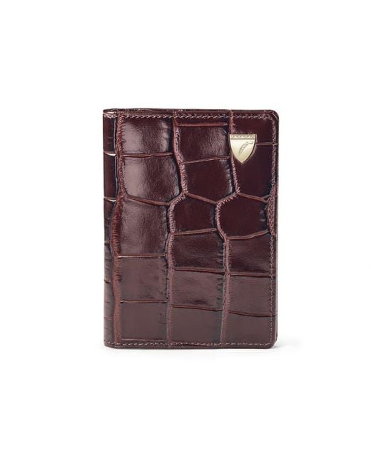 Aspinal Purple Double Fold Credit Card Holder for men