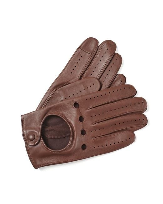 Aspinal Brown Driving Gloves for men