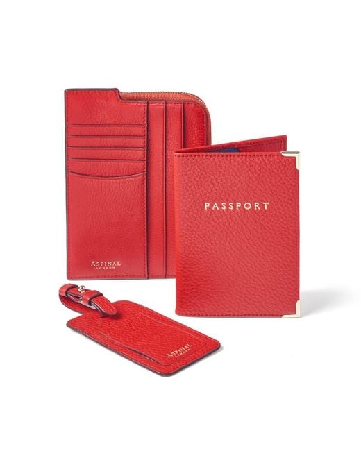 Aspinal Red Zipped Travel Collection