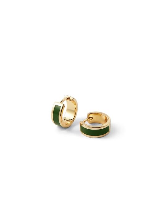 Aspinal Metallic Enamel Huggie Earrings