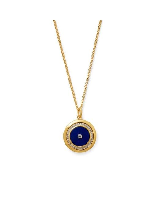 Aspinal Blue Round Locket Necklace
