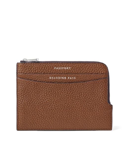Aspinal Brown Zipped Travel Wallet