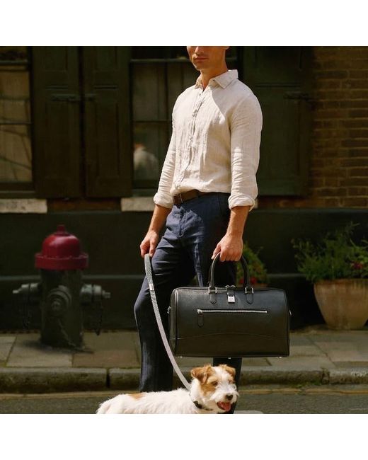 Aspinal Black Connaught Flight Work Bag