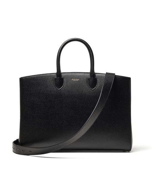 Aspinal Black Madison Tote