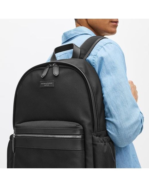 Aspinal Black Backpack for men