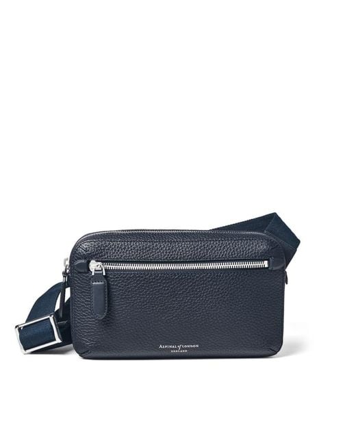 Aspinal Blue Reporter Compact Crossbody Bag for men