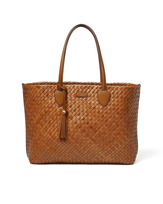 Aspinal Brown Large Island Tote Bag