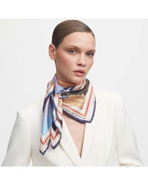 Aspinal Pink South Downs Silk Scarf