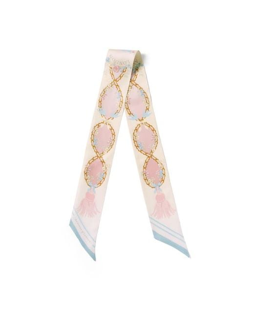 Aspinal Natural Skinny Silk Scarf