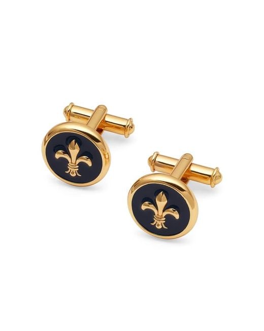 Aspinal Metallic Fleur De Lis Cufflinks for men
