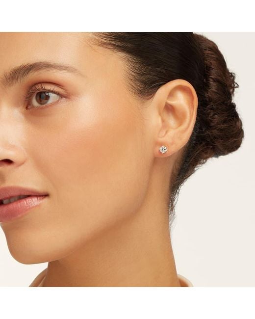 Aspinal Metallic Floating Solitaire Diamond Stud Earrings