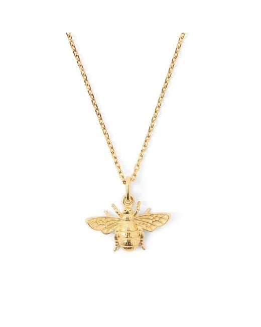 Aspinal Metallic Bee Charm Necklace
