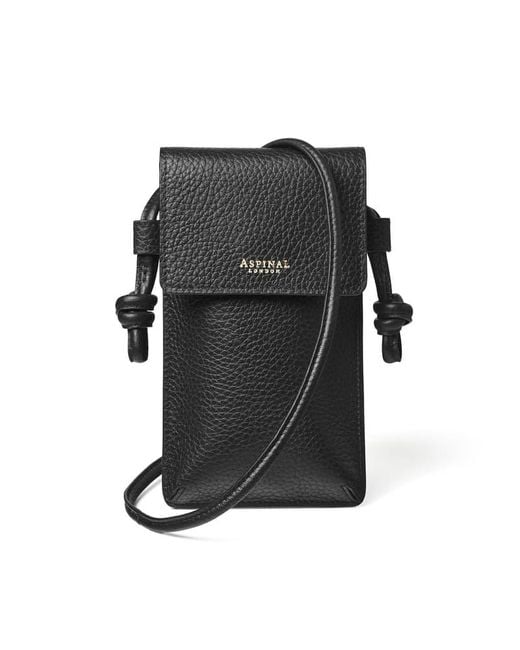 Aspinal Black Ella Phone Pouch