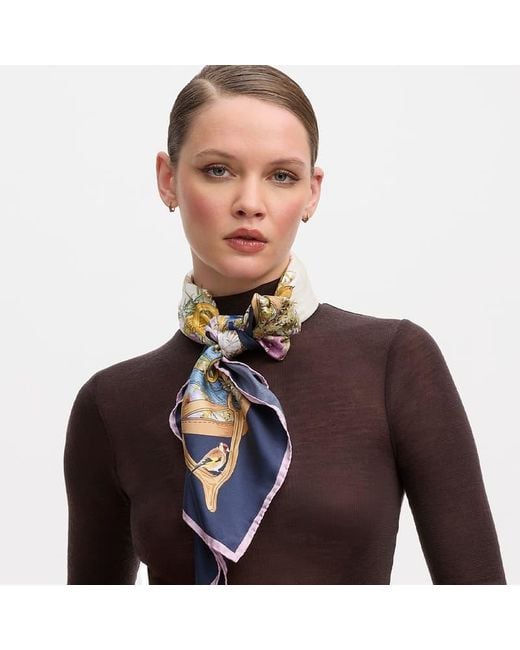Aspinal Metallic Edwardian Garden Silk Scarf