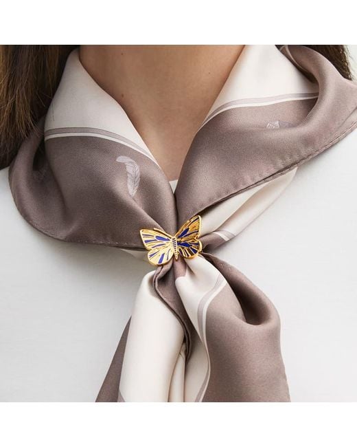 Aspinal White Butterfly Scarf Ring