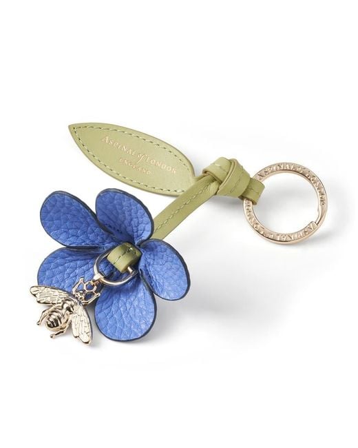 Aspinal Blue Wildflower & Bee Keyring