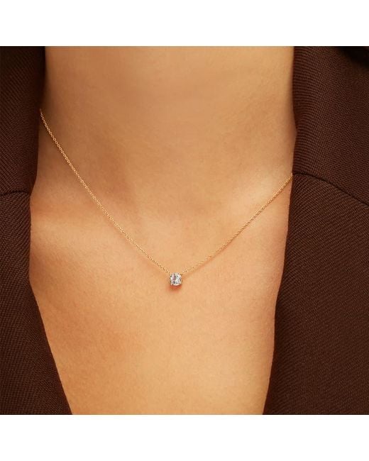 Aspinal Metallic Floating Diamond 0.50Ct Solitaire Necklace