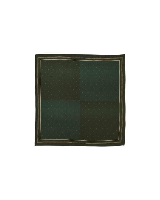 Aspinal Green Pure Silk Pocket Square for men