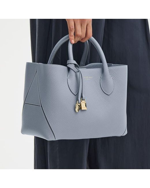 Aspinal Blue Midi London Tote