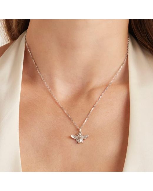 Aspinal Metallic Bee Charm Necklace