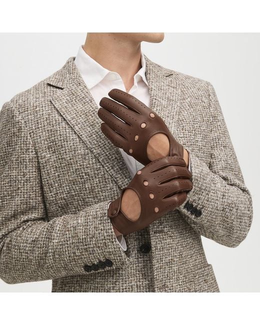 Aspinal Brown Driving Gloves for men