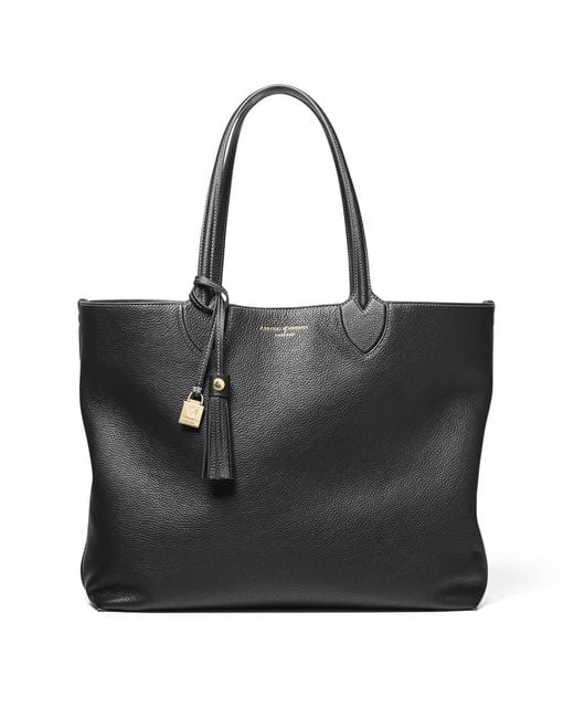 Aspinal Black Hudson Tote Bag