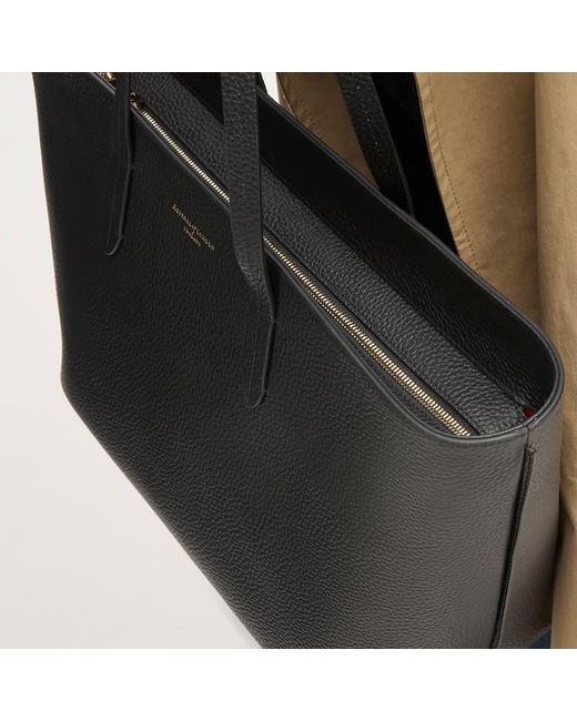 Aspinal Black Zipped East West Tote Bag