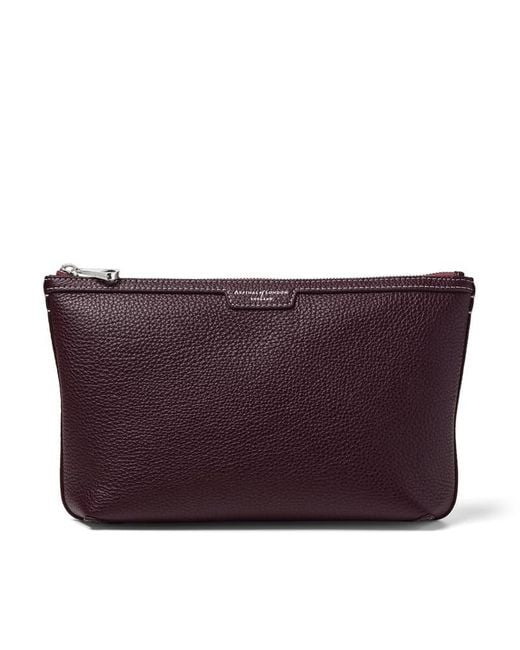 Aspinal Purple Hudson Large Pouch