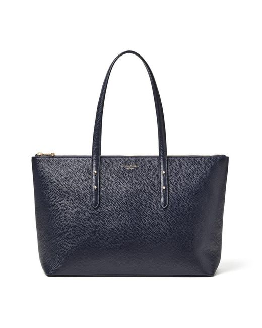 Aspinal Blue Zipped Regent Tote