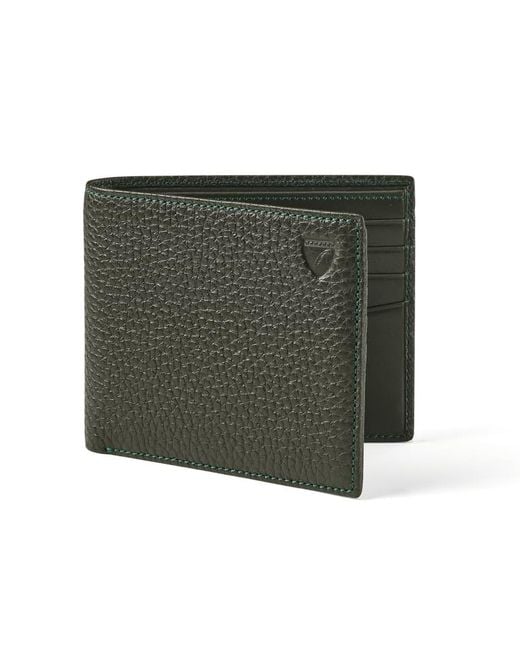 Aspinal Green 8 Card Billfold Wallet for men
